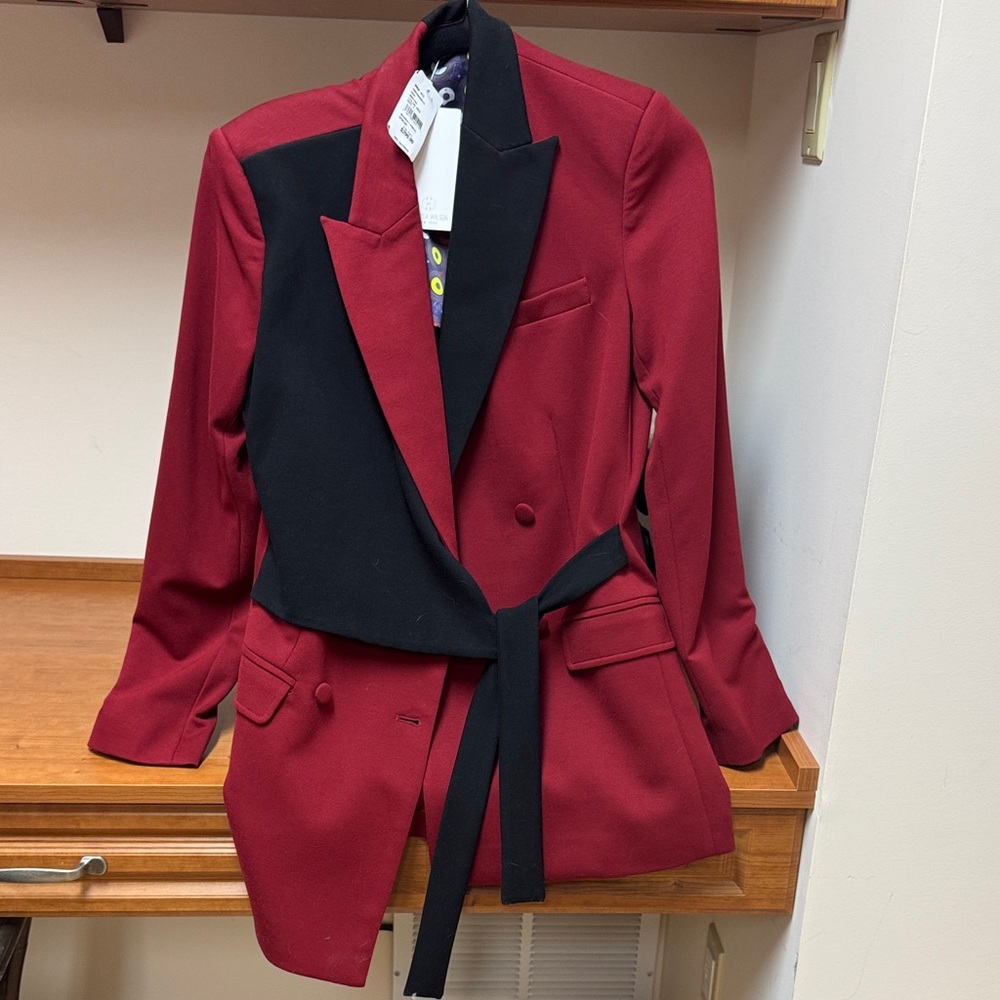 Marrisa Wilson Billie Double Breasted Blazer - Black/Chili Oil